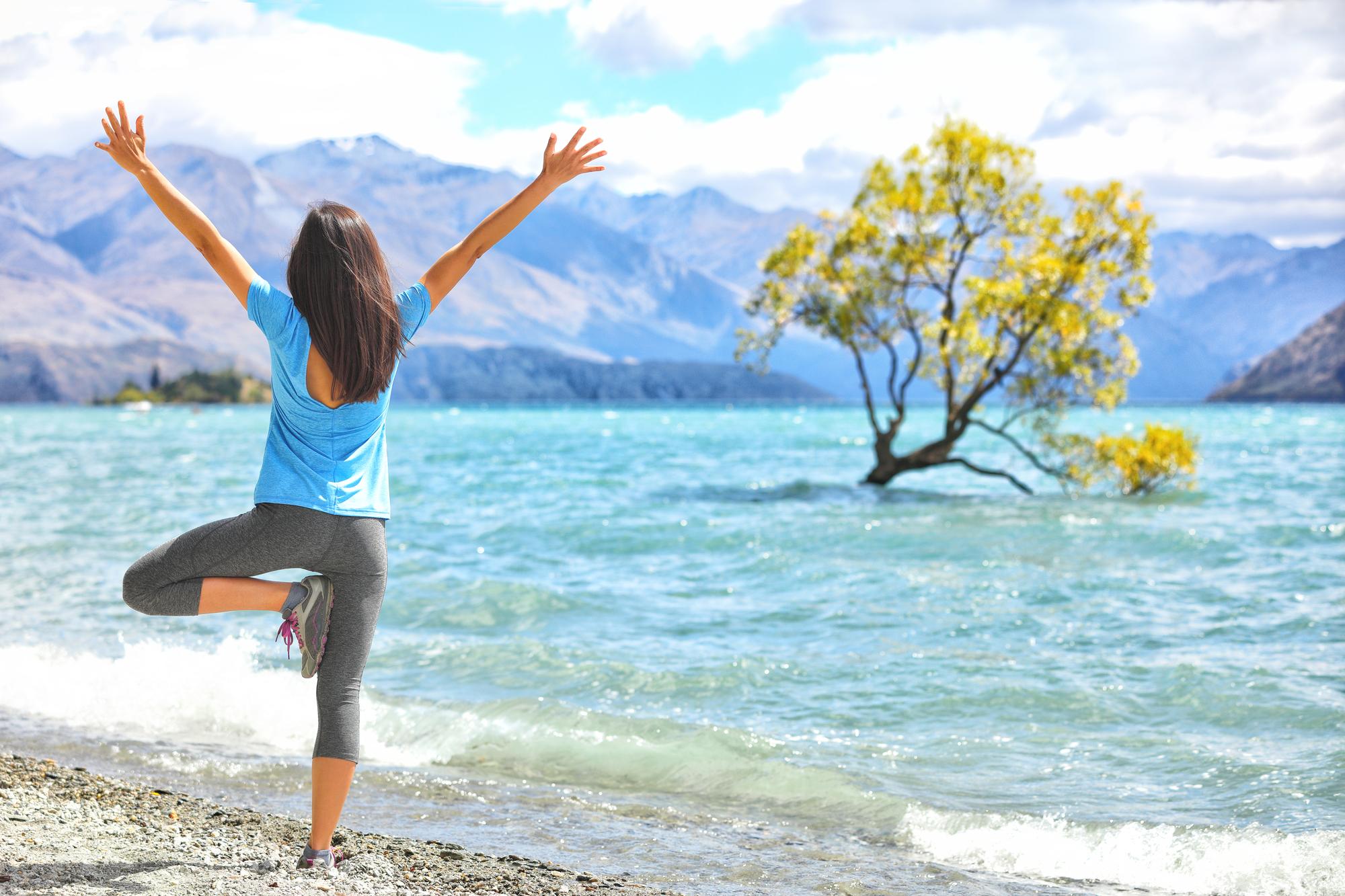 Woman Doing Yoga in New Zealand